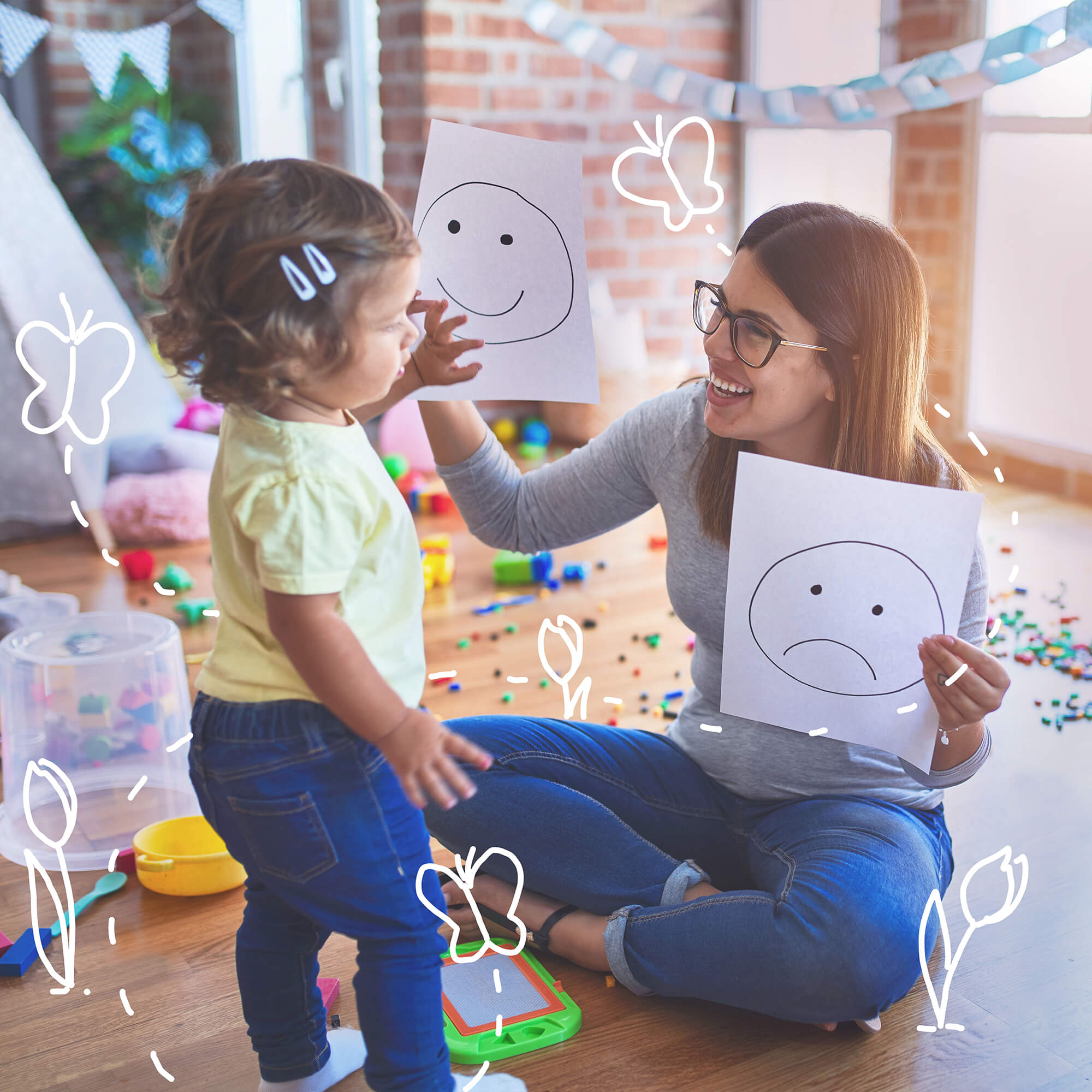 behavior technician and child interacting