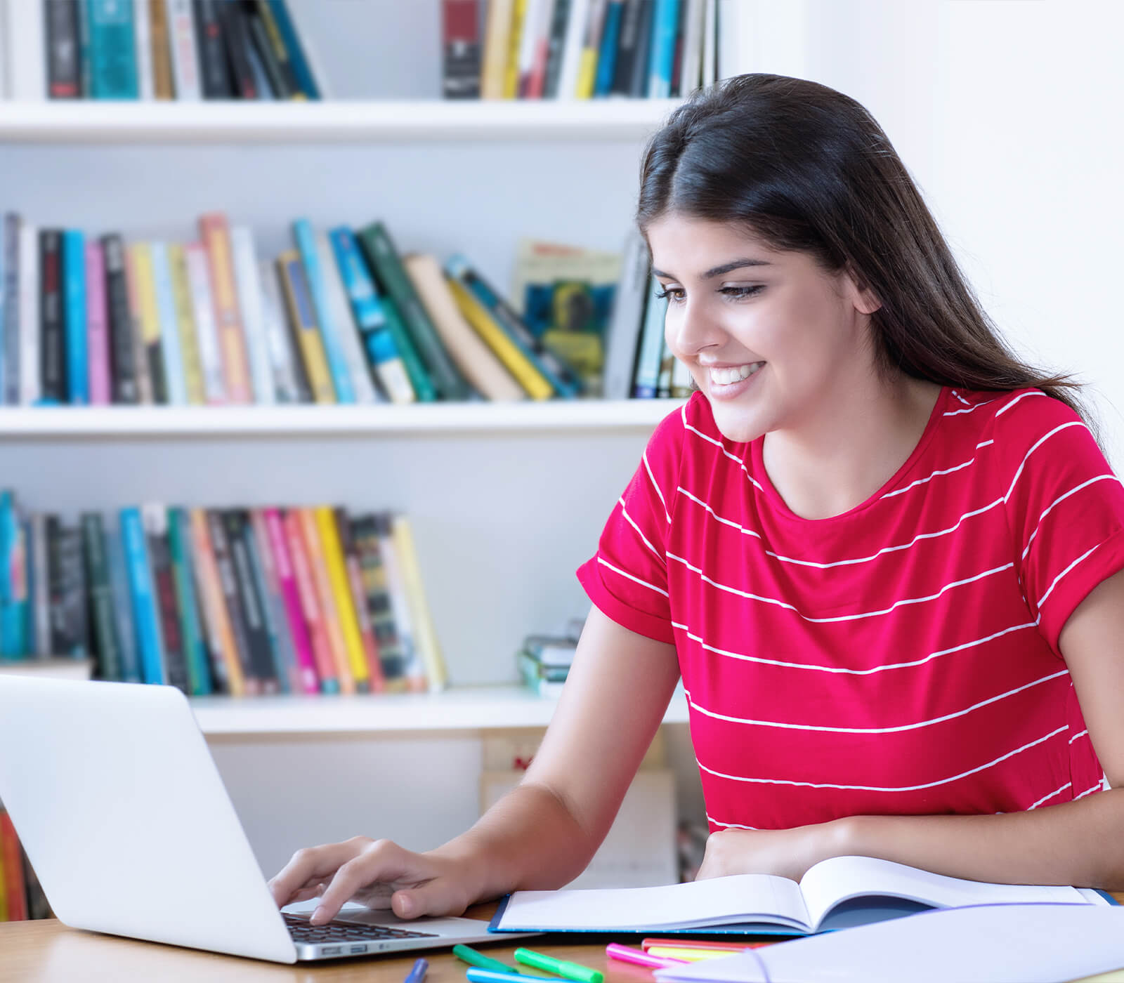 woman working on computer