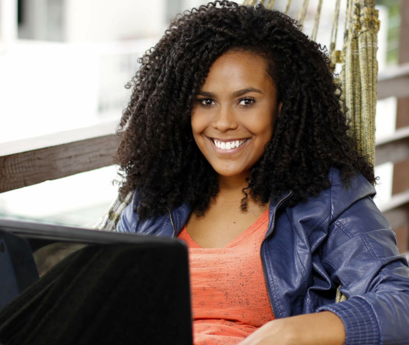 woman working on computer